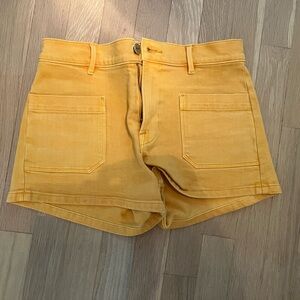 Frame Denim High Waist Yellow Women's Shorts